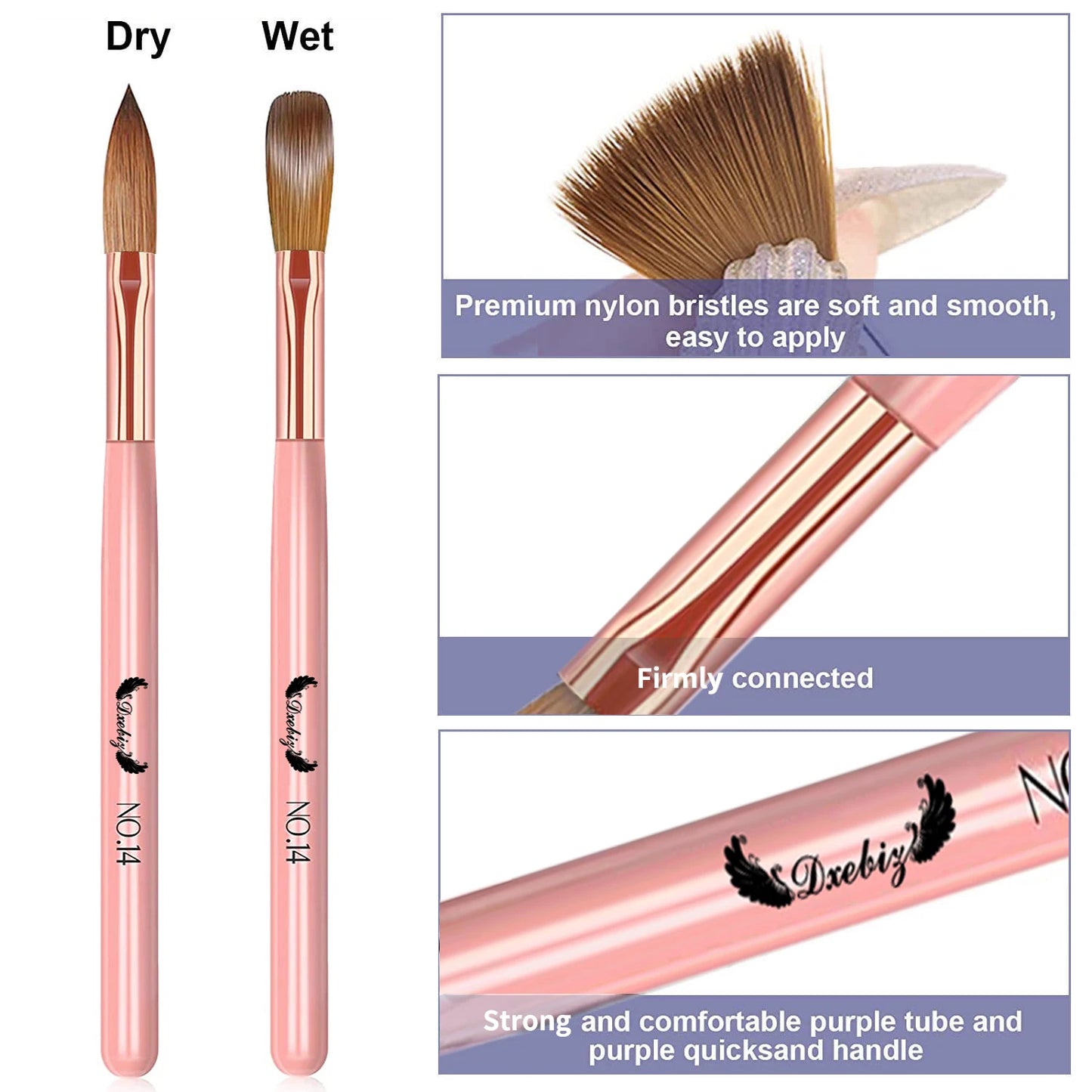 3pcs Acrylic Nail Brush