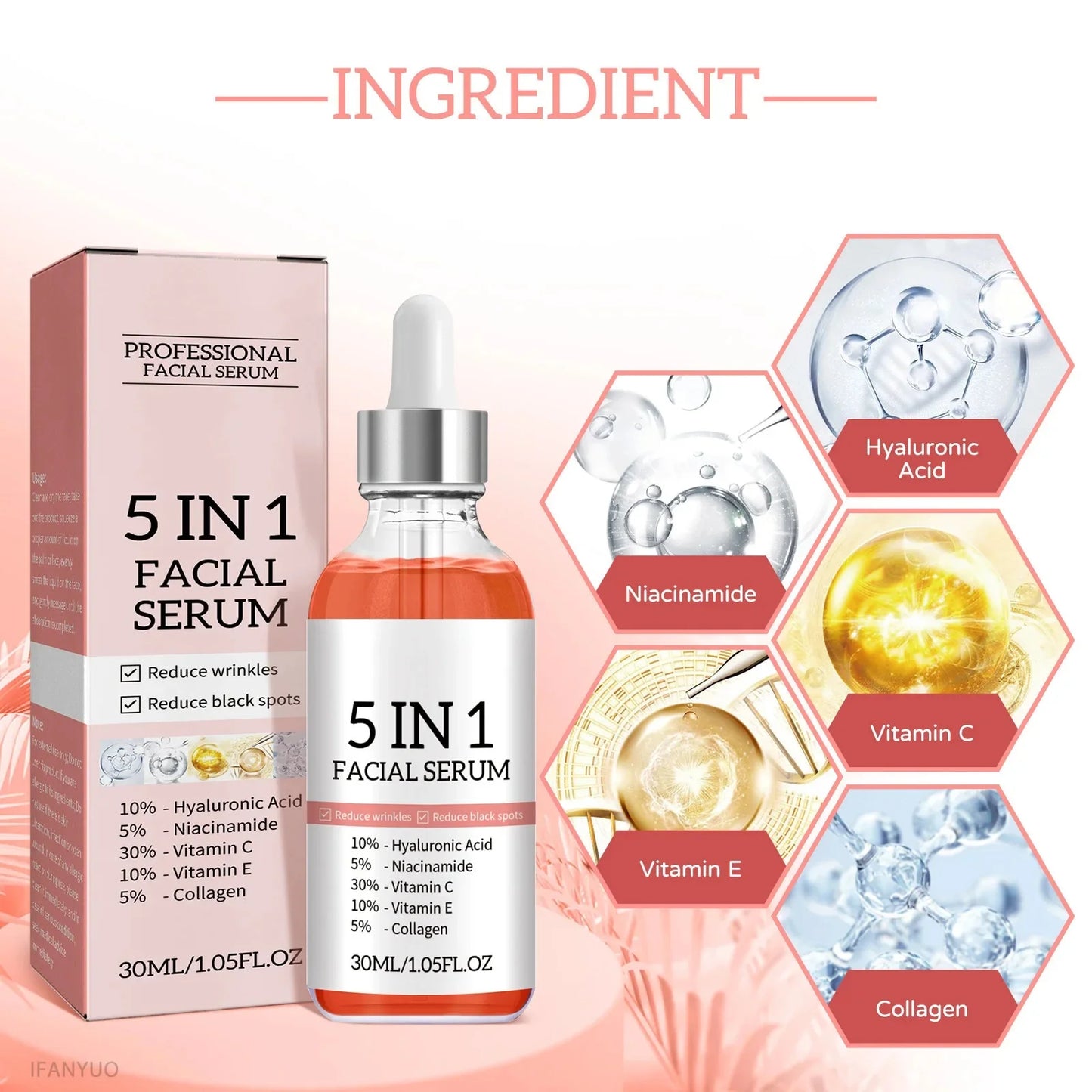 5 in 1 Serum Hyaluronic Acid, Anti Wrinkle