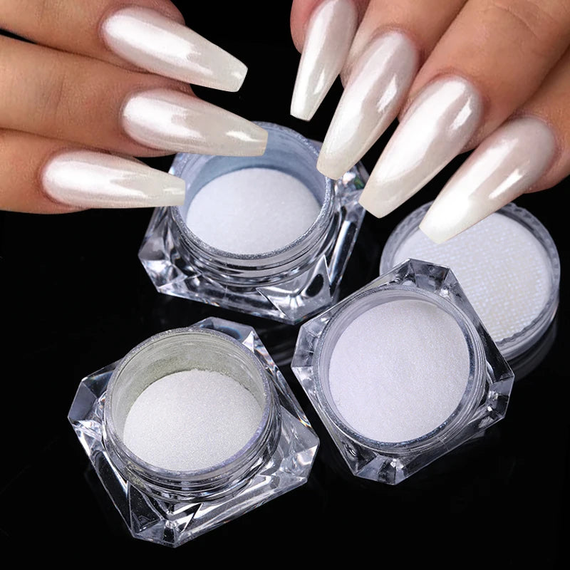 Aurora Pearl White  Glitter Dust Chrome