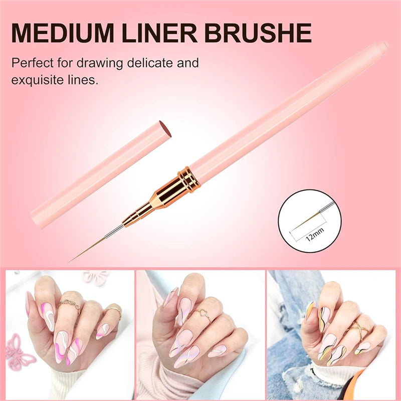 5 Pieces Set, Liner Brush for Nail Art