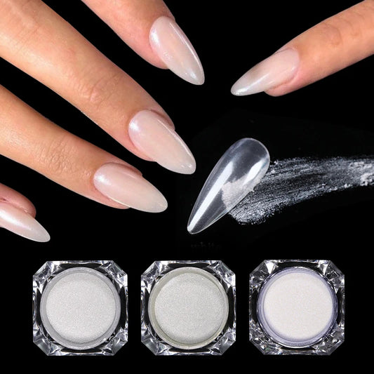 Aurora Pearl White  Glitter Dust Chrome